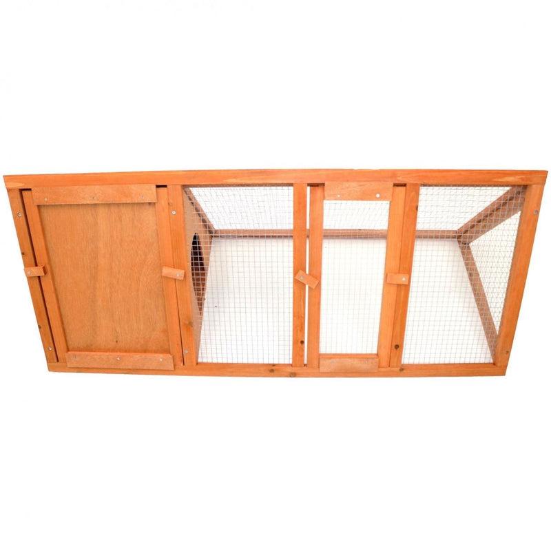 Oypla Wooden Outdoor Triangle Rabbit Guinea Pig Pet Hutch Run Cage - PawsPlanet Australia
