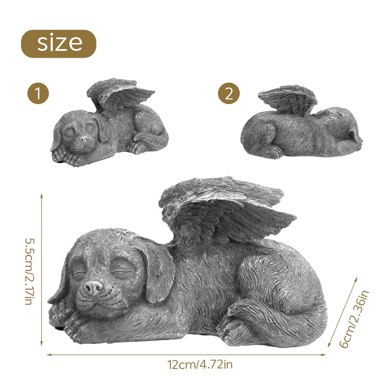 Offfay Pet Memorial Stone, Dog Memorial Gifts, Resin Pet Memorial Statue Grave Marker for Cemetery Memorial Bereavement Gifts Angel Wings Figurine to Honor Cherished Pets - PawsPlanet Australia