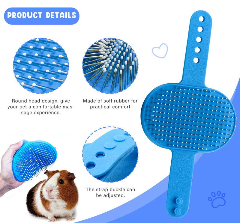 Crafterlife Rabbit Grooming Kit with Hair Loss Brushes, Pet Comb, Pet Nail Clippers, Grooming, Slicker Brush, Glove Needle, Massage Comb Hamster, Guinea Pig (Blue), 6 Pieces Blue - PawsPlanet Australia