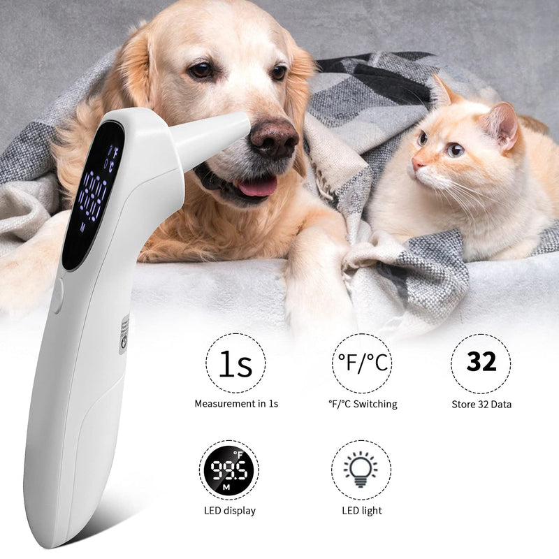 Dog Thermometer Non Contact, Ear Thermometer for Dogs and,Vet Thermometer,Fast Measure pet's Temperature in 1 Second,12 Month Warranty - PawsPlanet Australia