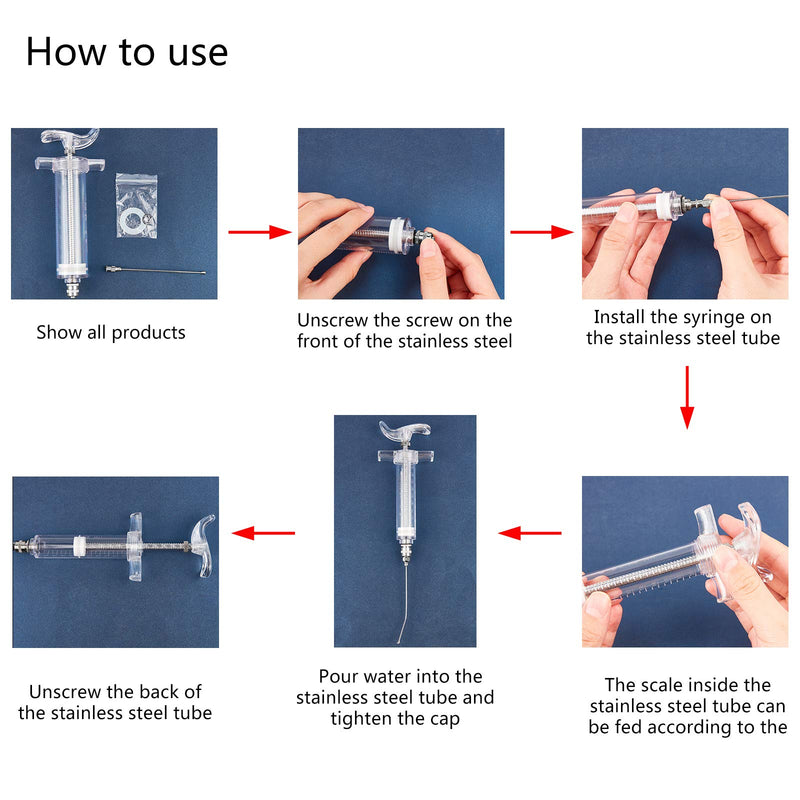 AHANDMAKER Feeding Syringe for Baby Birds, 2 Sizes Animal Syringe with Stainless Steel Material Curved Gavage Tubes for Feeding Young Birds, 50/20ml - PawsPlanet Australia