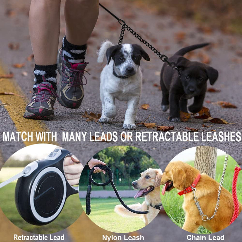 Dog leash double leash for 2 dogs, double dog leash for dogs, high-performance steel chain dog leash, metal dog leash, double coupler dog leashes for large, small dogs, S 3.0 mm, 50 cm, S-50 cm - PawsPlanet Australia