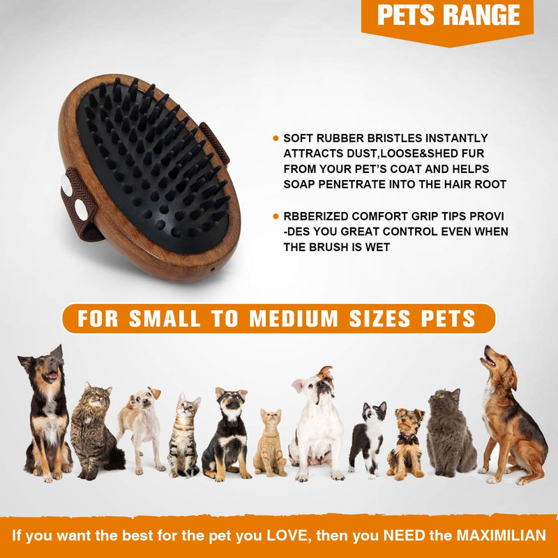 Premium Handmade Pet Brush for Grooming, Brushing and Bathing Dogs & Cats with Shot or Long Hair. Professional Quality Soft Silicone Bristles Comb Great for the Bath Deshedding and Massaging Your Pet - PawsPlanet Australia