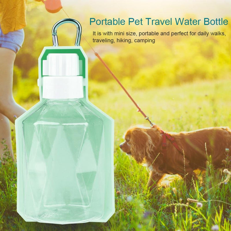 Smandy Dogs Water Bottles, 250ml Portable Water Dispenser Foldable Pet Travel Water Drink Feeder Bottle Outdoor Kettle for Dog Cat(Green) Green - PawsPlanet Australia