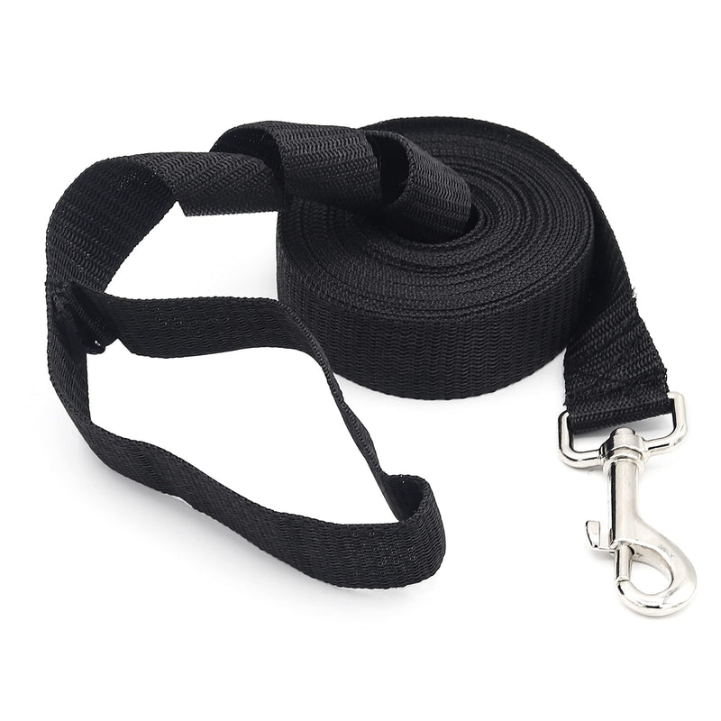 Dog Training Lead Leash Extra Long Line, 5m Nylon Leash for Large, Medium & Small Dogs - Great for Pet Recall Training Obedience, Running, Camping, Backyard Strong lead with Metal Component (Black) Black - PawsPlanet Australia