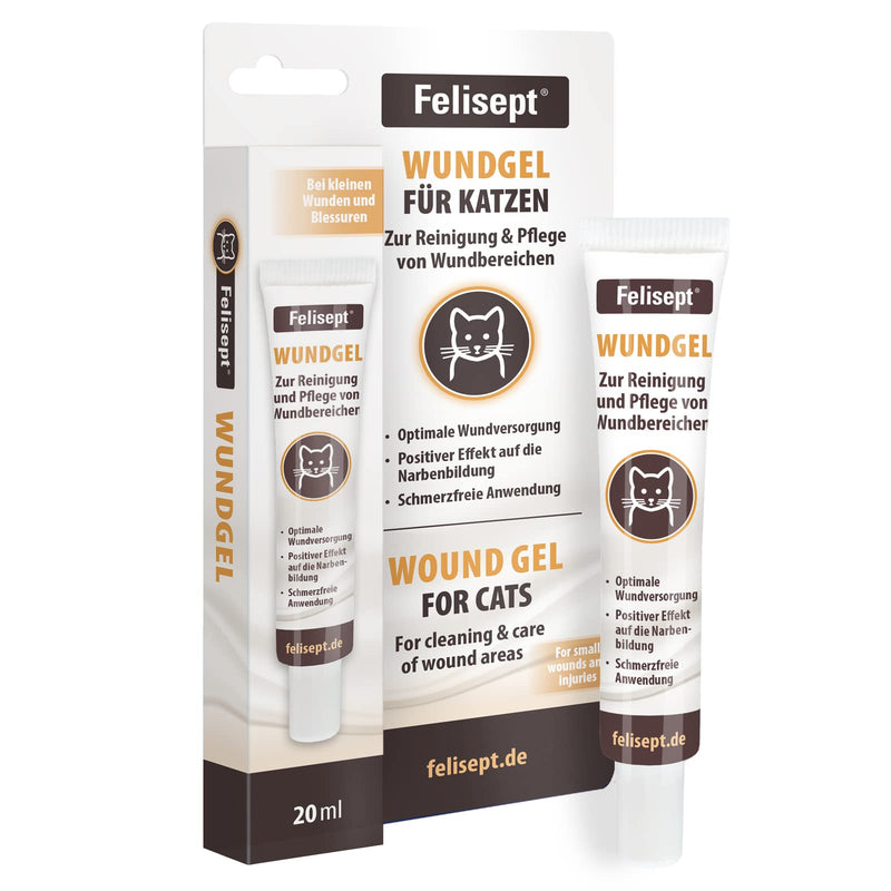 Felisept wound gel for cats 20ml wound ointment for cats for cleaning and caring for wound areas, wound care for cats, wound protection for cats for better regeneration - PawsPlanet Australia