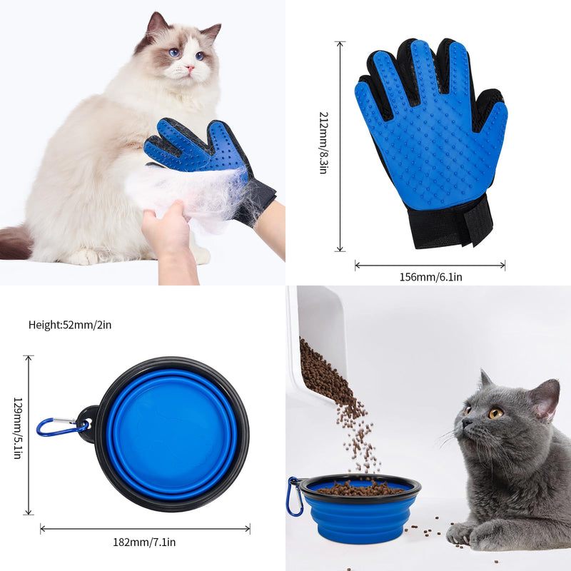 D dDraw 8-piece animal care set, dog scissors set with claw scissors, nail file, animal fur scissors, pet comb, fur glove, dog brush, food bowl, pet finger toothbrush, for dogs and cats, small animals - PawsPlanet Australia