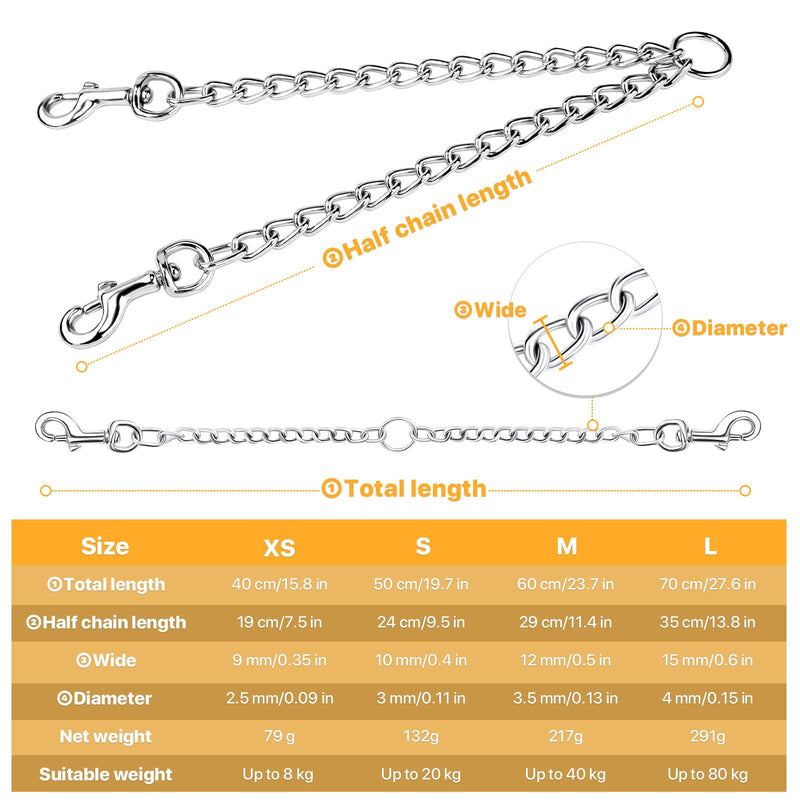 HAPPY HACHI Double Dog Heavy Duty Steel Chain Lead Hiking Leash for 2 Dogs XS-2.5mm*40cm - PawsPlanet Australia