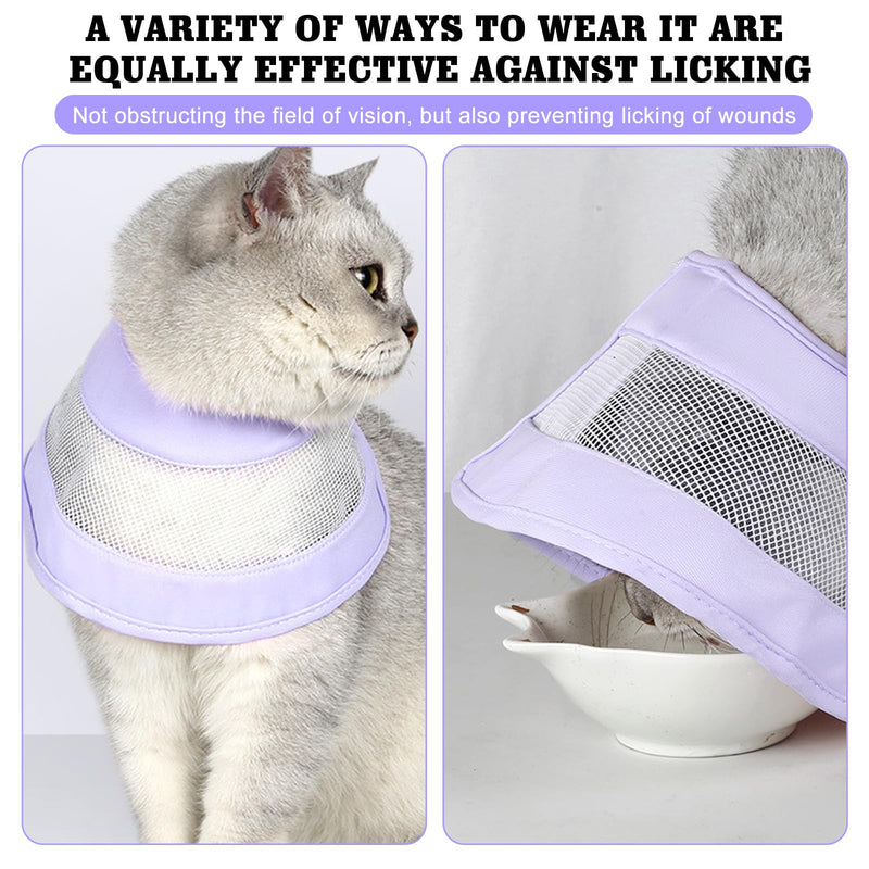 Neck brace for pets, cat collar: YIDM collar for dogs, collar, adjustable dog collar, dog collar, leak protection for dogs after operation, prevents biting, scratching, purple M - PawsPlanet Australia