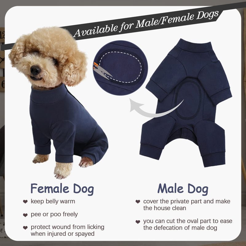 Kuoser dog bodysuit after surgery, medical body dog, dog pajamas, dog bodysuit after castration, anti-licking wound protection, cone alternative (XL, blue) XL blue - PawsPlanet Australia