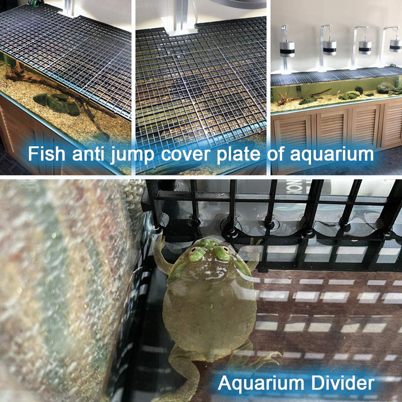 OIIKI 4 PCS Egg Crate for Aquarium, Fish Tank Bottom Isolation, Grid Tank Divider Tray for Mixed Breeding Black - PawsPlanet Australia