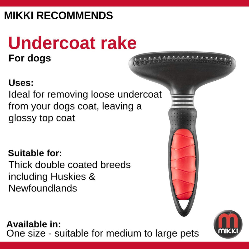 Mikki Dog, Puppy Grooming Undercoat Rake - Dematting Tool Removes Matts - for Thick Coats - PawsPlanet Australia