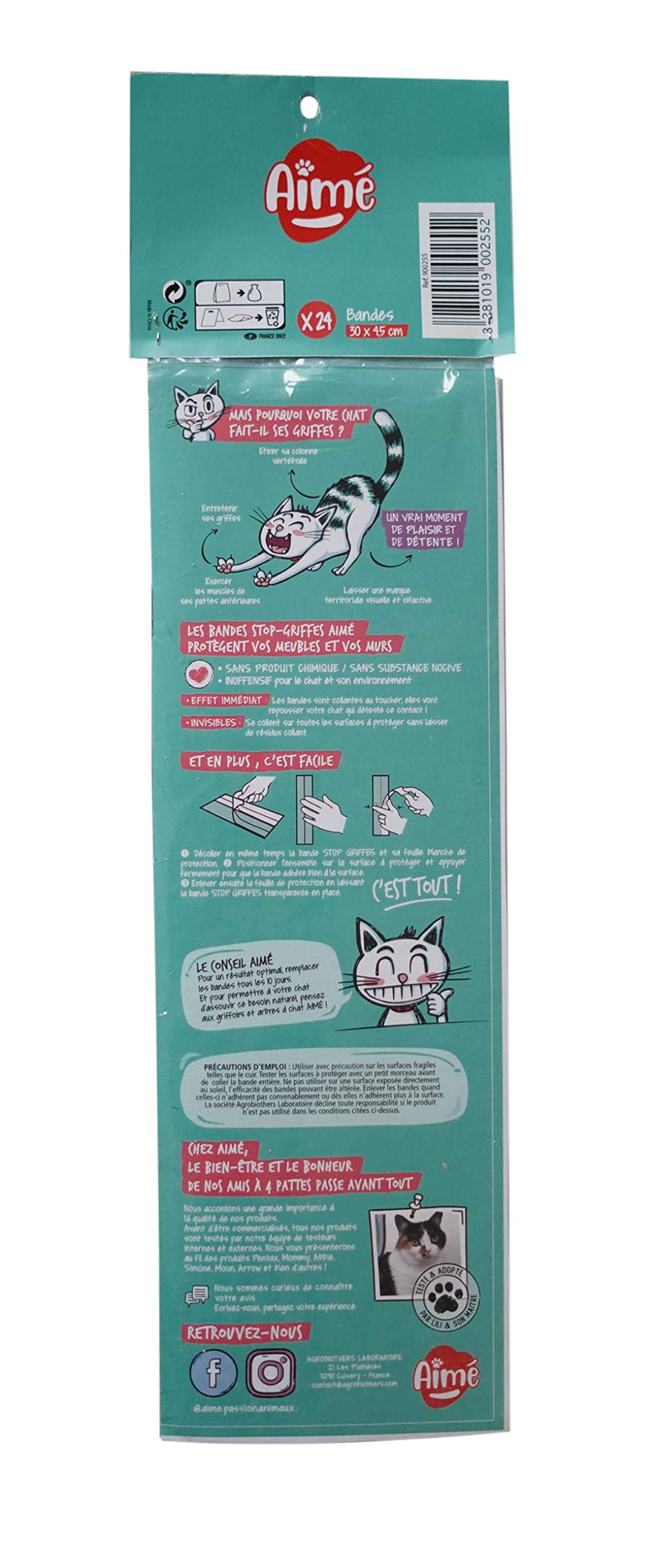 Aime Claws Stop - Anti-Scratching Adhesive Bands for Cats - PawsPlanet Australia