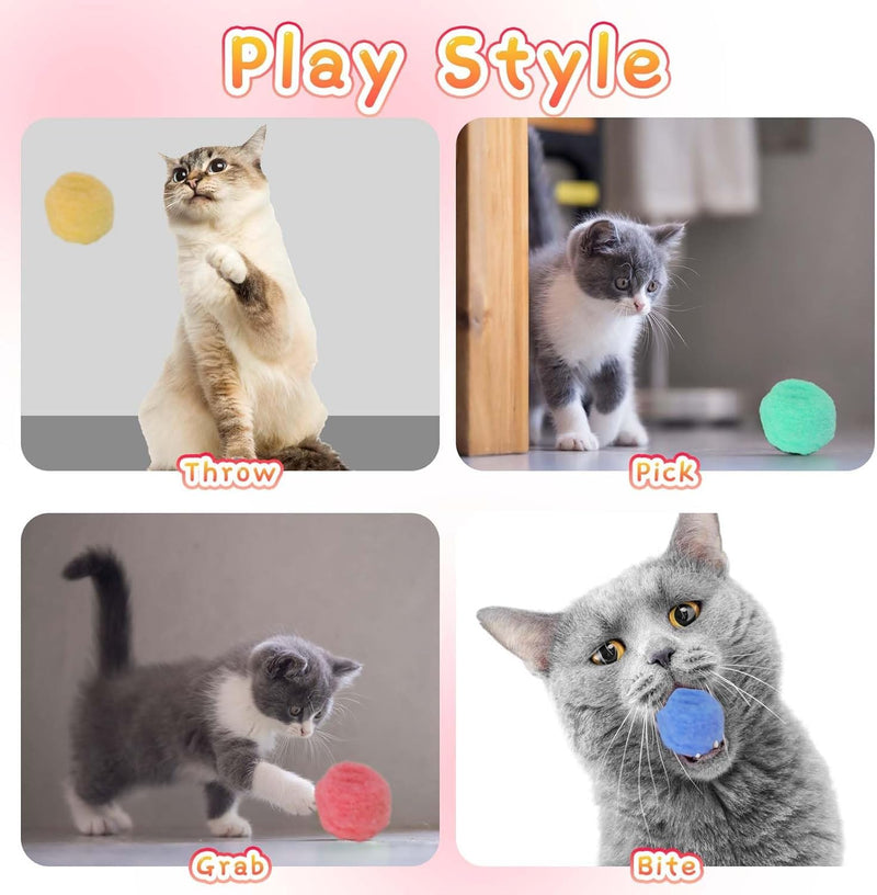wosynm Cat Toy 50 Balls, Interactive Cat Toy, Cat Toy Ball Cat Toy Interactive Toy for Cats and Kittens, Silent Cat Toy for Indoor Cats - PawsPlanet Australia