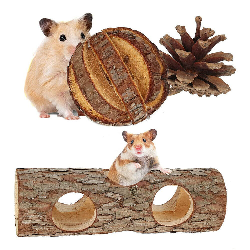 NganSuRong Wooden Hamster Chew Toy 12Pcs Climbing Ladder Sticks Twigs Rabbit Guinea Pig Animal Mouse Chinchilla Rat Gerbil Play Treat Exercise Roller Teeth Care - PawsPlanet Australia