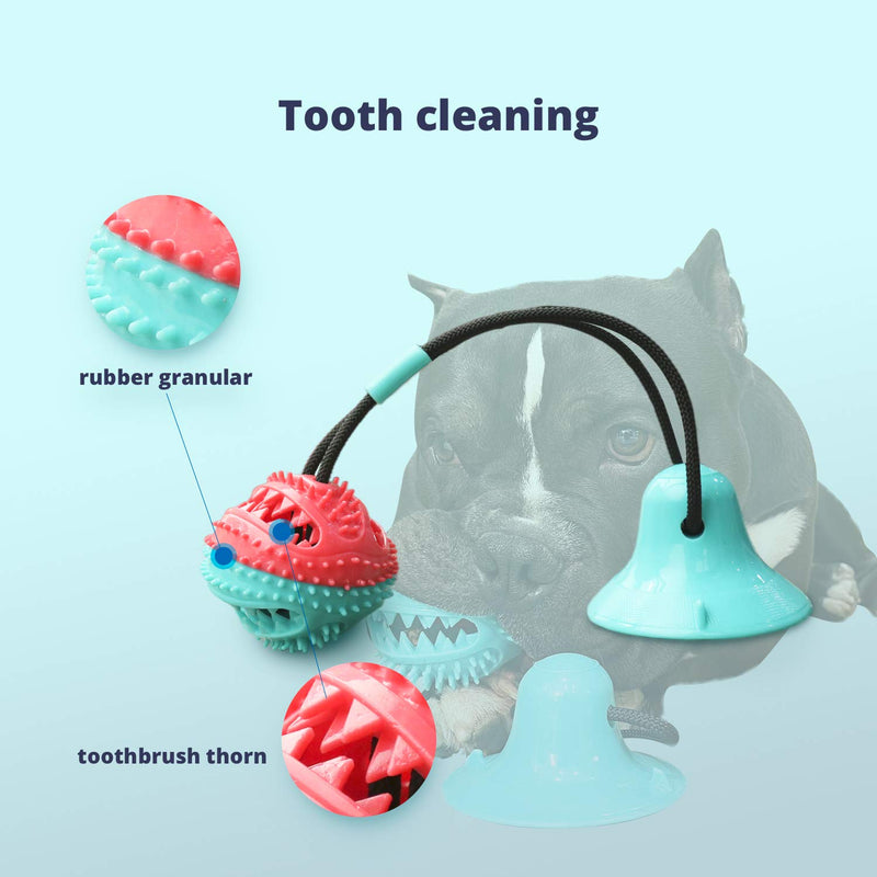 Ironhead Suction Cup Dog Toy, Chew Toys, Teeth Cleaning Toy, Interactive Pet Treat Ball for Chewers and Toothbrush, Dog Multifunction Interactive Ropes Toys, Chew Toys for Large Dogs and Puppies - PawsPlanet Australia