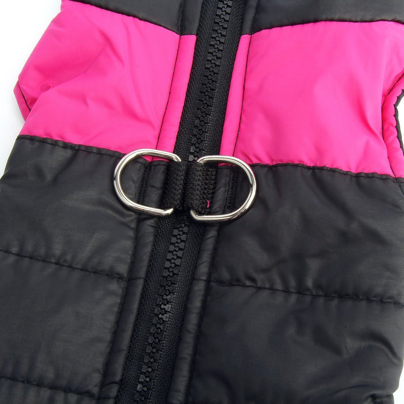 ZoonPark® Pet Dogs Winter Coat Jacket Apparel,Dog Cat Warm Soft Light Waterproof Coat Jacket Vest Harness Padded Puffer Warm Winter Clothes For Small Medium Big Dog, Large Dog (L, Pink) L - PawsPlanet Australia