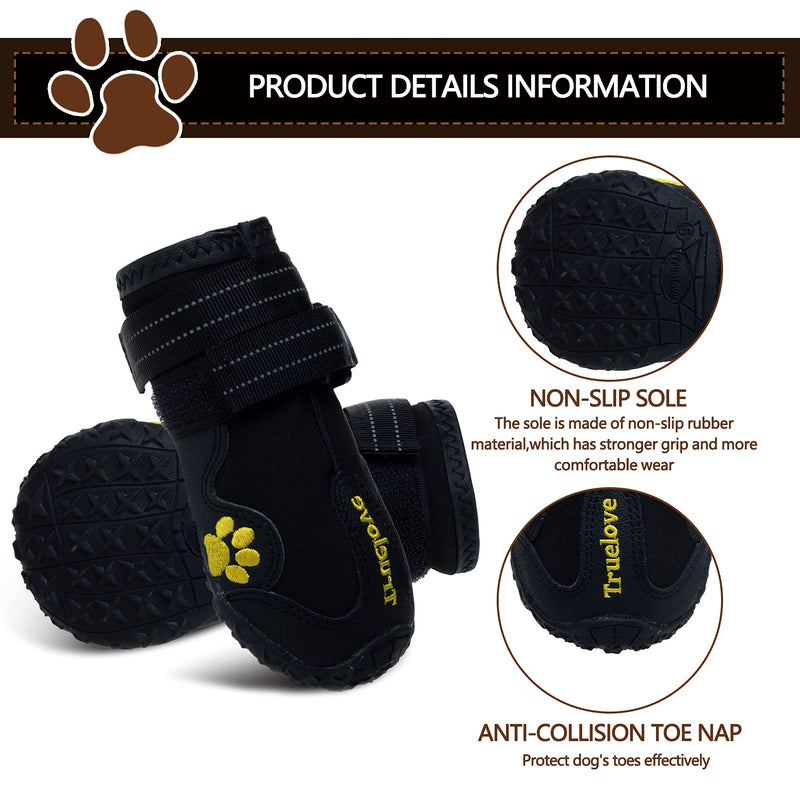 EXPAWLORER Waterproof Dog Shoes - Dog Boots with Reflective Rugged Anti-Slip Sole, Dog Paw Protector, Doggie Boots for Small to Large Dogs, Dog Booties for Outdoor Walking Size 1: 2.01"x1.65" (L*W) (Pack of 4) Black - PawsPlanet Australia