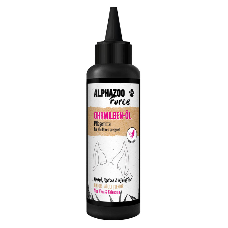 alphazoo Anti Ear Mite Oil for Dogs & Cats 100 ml I Immediate effect I Ear drops against mites in the ear & ear mange I Gentle, natural ear care - PawsPlanet Australia