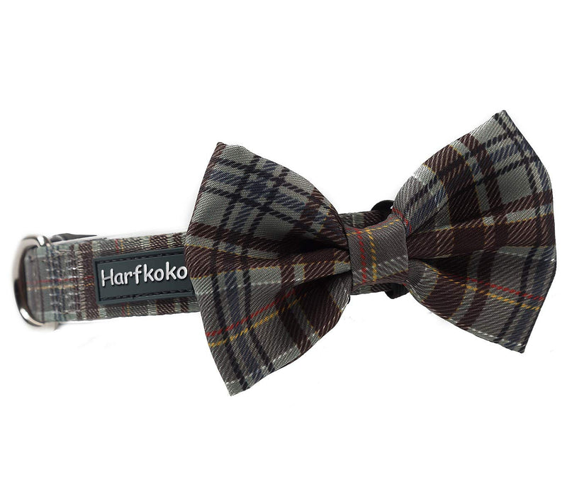 Pet Heroic Pet Dog Cat Collar with Grid Bow tie, Adjustable Plaid Pet Dogs Cats Comfortable Durable Bowtie Collars for Small Medium Large Dogs Cats in 3 Styles Coffee-plaid S - PawsPlanet Australia