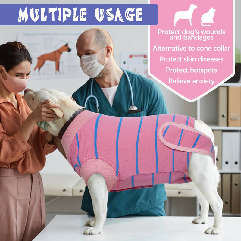 Recovery Suit for Dogs Cats After Surgery, Recovery Shirt for Male Female Dog Abdominal Wounds Bandages Cone E-Collar Alternative, Soft Fabric Onesie, Anti-Licking Pet Surgical Recovery Snuggly Suit XS Pink - PawsPlanet Australia