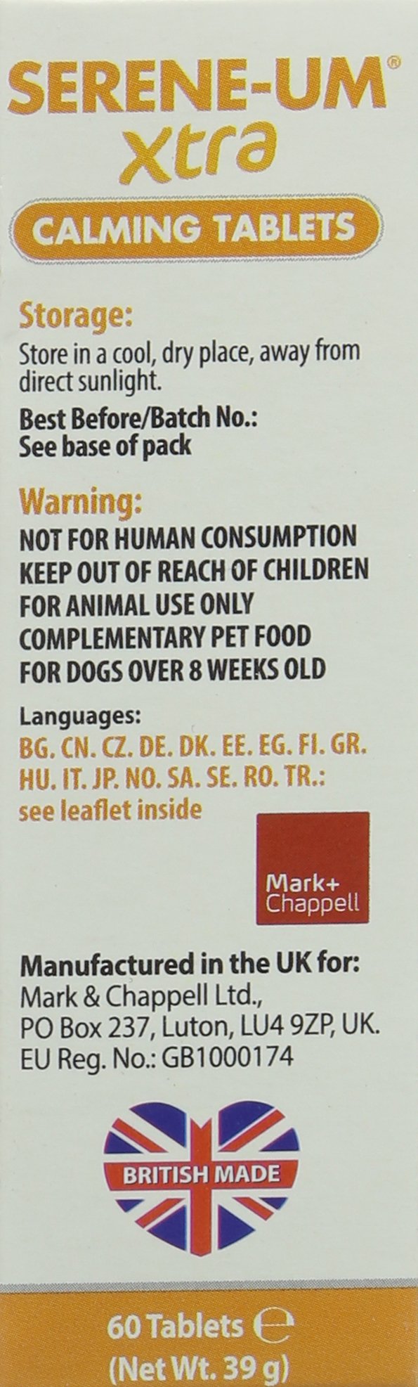 Mark & Chapell Limited - Serene - Um Xtra Dogs 20-60 kg 60 Tablets - PawsPlanet Australia