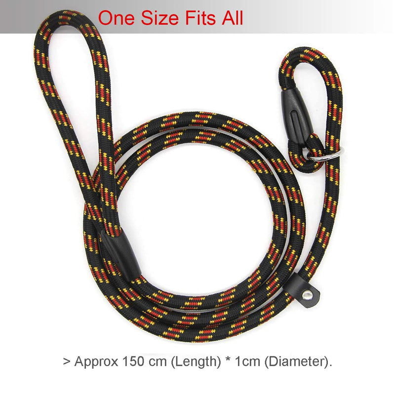 Coolrunner Durable Dog Slip Rope Leash, 5 FT Dog Training Leash, Strong Slip Lead, Standard Adjustable Pet Slipknot Nylon Leash for Small Medium Dogs(10-80 lb) Black - PawsPlanet Australia
