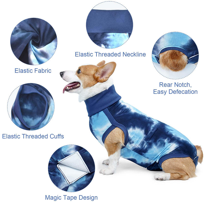 Recovery suit for dogs, wound protection for puppies, dog bodysuit after surgery castration male bodysuit for dogs after operations, replacement collar, prevents licking For small, medium and large dogs (L) L - PawsPlanet Australia