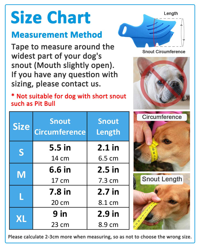 [Australia] - LUCKYPAW Dog Muzzle for Small Dogs Corgi Poodle to Prevent Barking, Biting, and Chewing, Soft Duck Silicone Mouth Cover with Adjustable Strap S Blue 