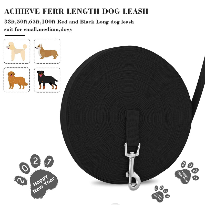 Ansontop 30M/100FT Dog Training Lead Leash,Training Leash with Handle Long Dog Leads,Long Nylon Training Dog Leash, long Line Training Dog Leash,Pet Tracking Training Obedience Lead Leash( Black ) - PawsPlanet Australia