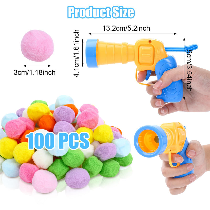 Fanshiontide Pack of 100 Cat Toy Balls with Cat Toy Launcher, Interactive Toy Funny Cat Toys Relieves Depression, Stretch Plush Ball Toy for Indoor Cats Kitty - PawsPlanet Australia