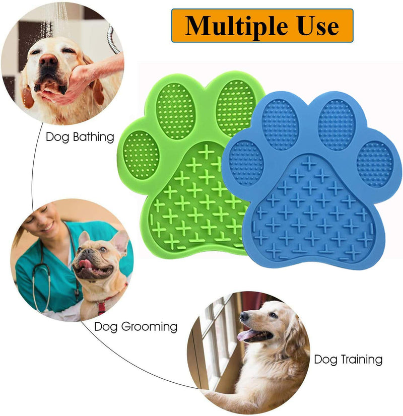 [Australia] - MotH Dog Lick Pad, 2pcs Slow Lick Mat with Super Suction, Silicone Dog Bowl Slow Feeder Distraction Device for Pet Bathing, Grooming, and Dog Training 