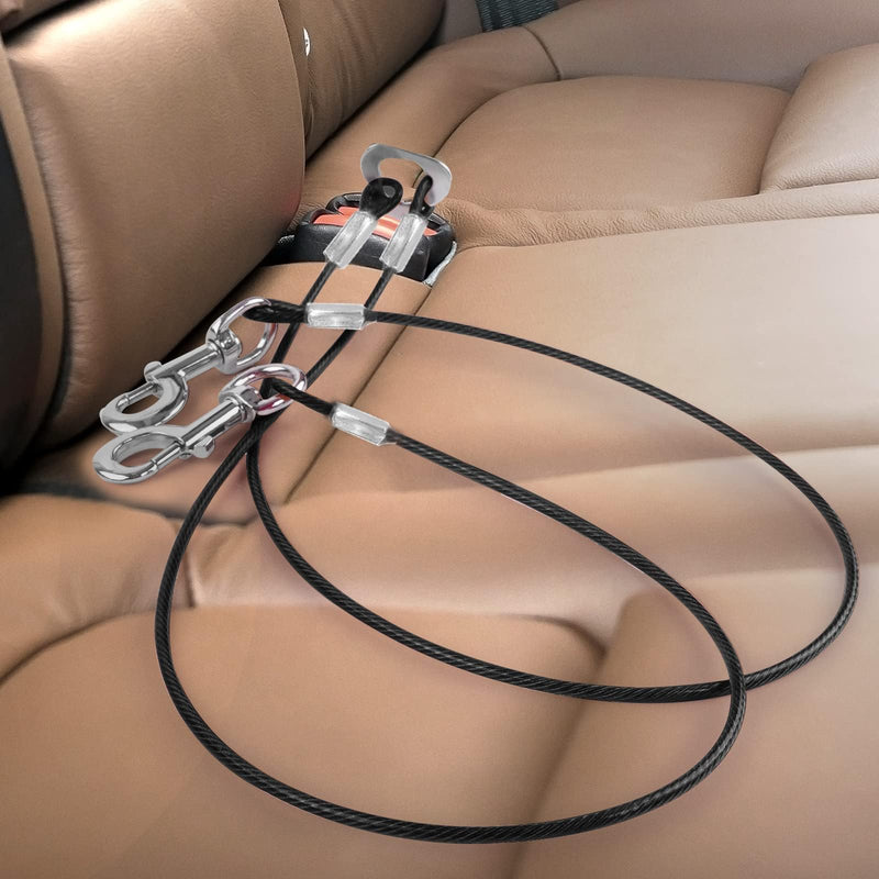 Mi Metty Double Dog Seat Belt 2 in 1 Dog Car Harness Dog Belt for Car Universal Plug Dog Seat Belt for Dogs Cats Pet - PawsPlanet Australia