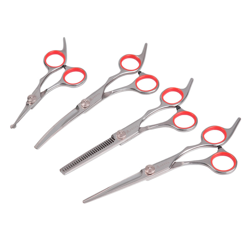 [Australia] - AEXYA Premium Dog Grooming Scissors Kit, Pet Groom Shears Set Stainless Steel Straight, Thinning and Curved Sharp Tools for Small or Large Dogs, Cats and Other Pets 