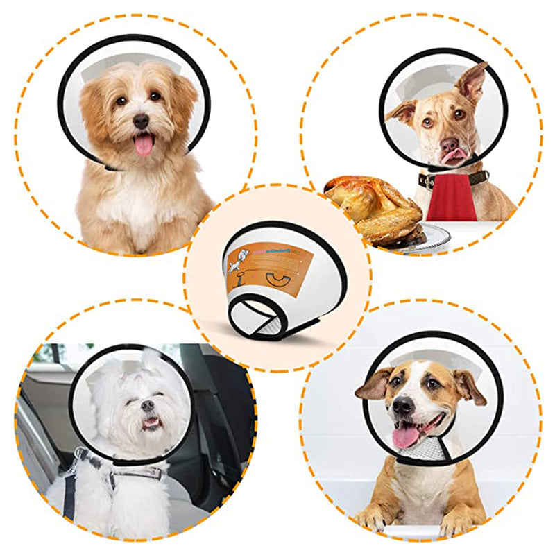 Pet Dog Collars Neck Brace Pet Protective Collar Pet Collar Protective Collar Suitable Plastic Pet Collars for Dogs and Cats Adjustable Comfortable Collar Protection Anti-Bite Lick Pack of 4 - PawsPlanet Australia