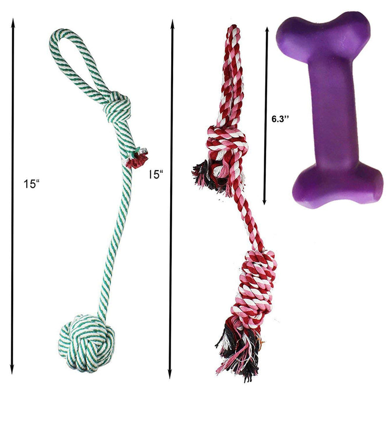 Jalousie Dog Rope Toys Dog Toy Assortment Puppy Chew Dog Rope Toy Nearly Indestructible Rope Toy Assortment for Medium Large Breeds Medium/Large Dogs - PawsPlanet Australia