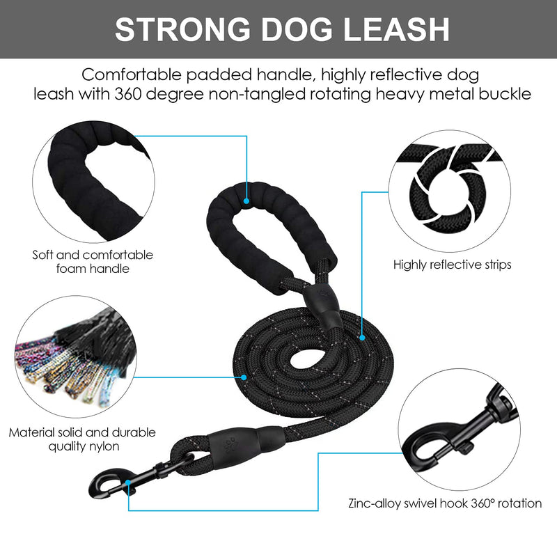 MIEMIE Dog Harness and Leash Set, Dog Vest Harness with Leash Set No Pull, Reflective Adjustable with Easy Control Handle Pet Vest for Large Dogs(S/Black) S (chest 13.4-24.8'') Black - PawsPlanet Australia
