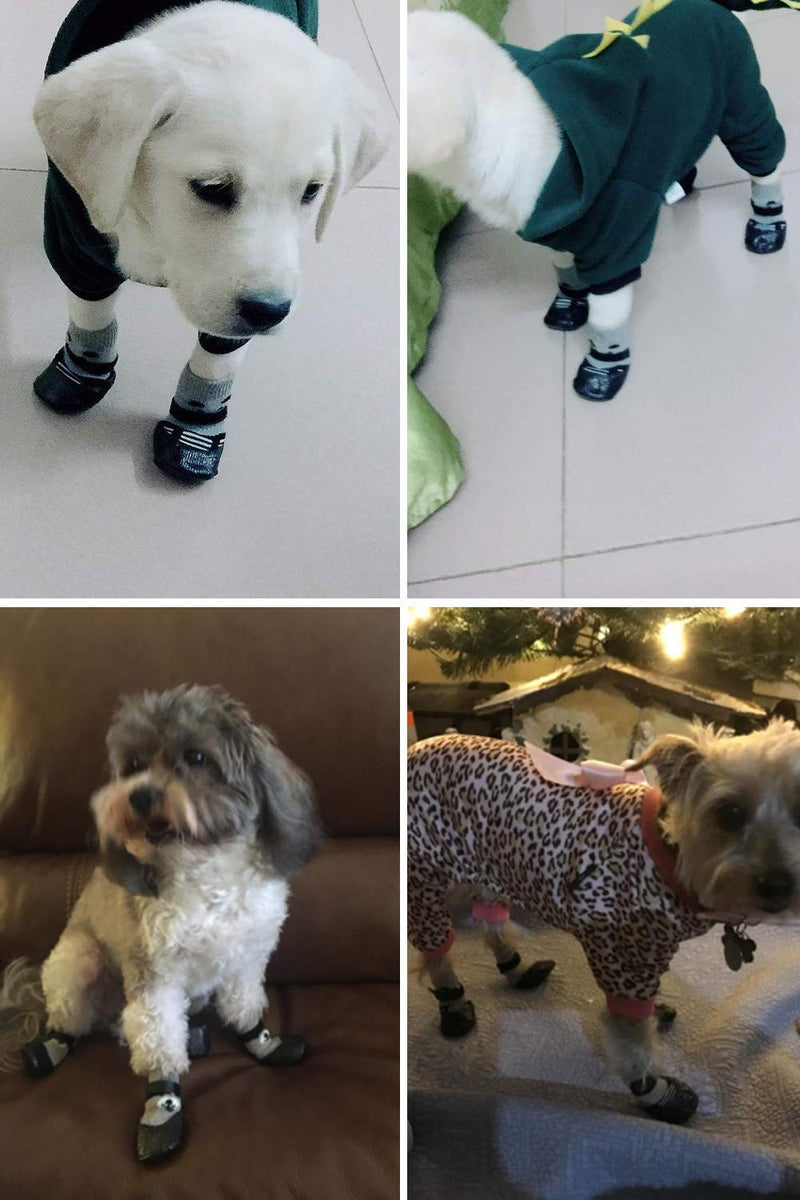 [Australia] - BESUNTEK Dog Boots,Dog Cat Boots Shoes Socks with Adjustable Waterproof Breathable and Anti-Slip Sole All Weather Protect Paws(Only for Tiny Dog),4PCS S Grey 