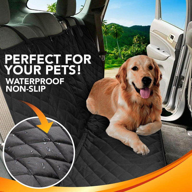 DakPets Dog Car Seat Covers - Pet Car Seat Cover Protector – Waterproof, Scratch Proof, Heavy Duty and Nonslip Pet Bench Seat Cover - Middle Seat Belt Capable for Cars, Trucks and SUVs Large - PawsPlanet Australia