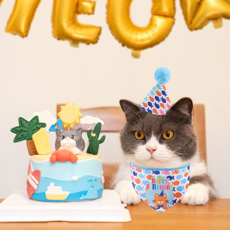 EXPAWLORER Cat Birthday Party Supplies- Cat Birthday Hat Bandana Balloons,Cute Banner Decorations for Kitten,Puppy - PawsPlanet Australia