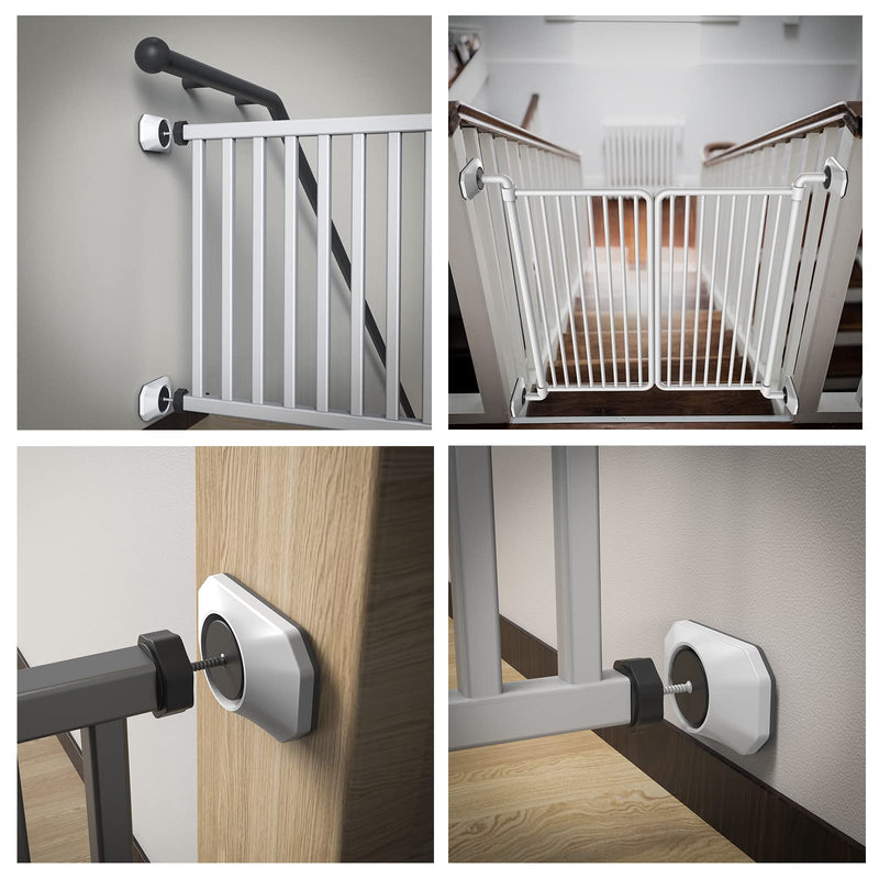 ICERO - Baby Gate Wall Protector - Protect Walls & Doorways from Pet & Dog Gates - for Child Pressure Mounted Stair Safety Gate- 4 Pack, White 4-Pack White - PawsPlanet Australia