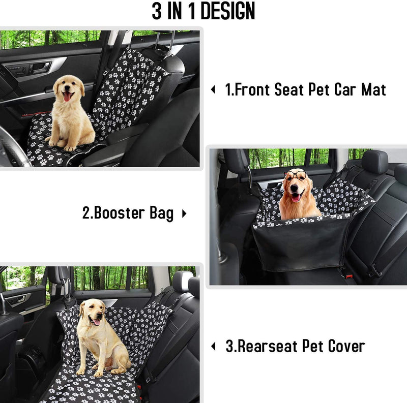 Wimypet Car Booster for Dogs,Waterproof Dog Seat Covers Pet Car Blanket with Dog Seat Belt, Travel Seat protector Dog Basket for Back Seat Front Seat Dog Seat Cover 68 x 57 x 33 cm - PawsPlanet Australia