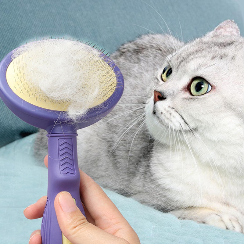 Pet dog brush, cat brush, Eiflayn 1 piece pet brush, pet self-cleaning plucking brush removes undercoat, hair remover pet brush for long-haired, short-haired dogs and cats - PawsPlanet Australia