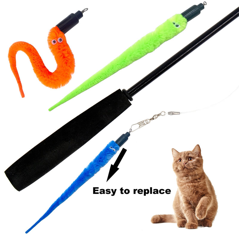 Cat Worm Toy Wand Replacement Cat Worms Refills, 10 Pieces Worm Teaser Refills Attachment for Cat Wand - PawsPlanet Australia