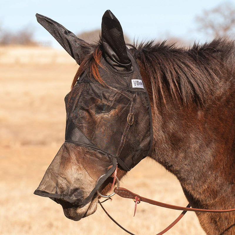 Cashel Quiet Ride Fly Mask With Ears and Long Nose for Mule/Donkey - Size: Arab/Cob/Small Quarter Horse - PawsPlanet Australia