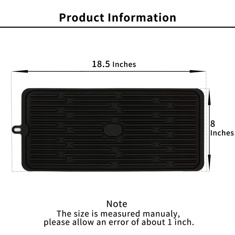 Ptlom Pet Placemat for Dog and Cat, Mat for Prevent Food and Water Overflow, Suitable for Medium and Small Pet 18" * 8" Black - PawsPlanet Australia