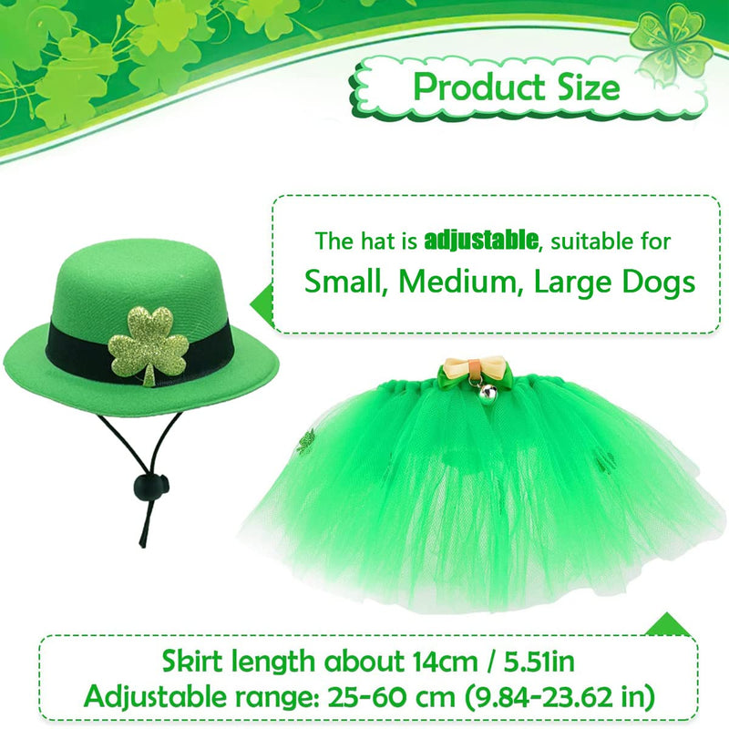 St Patrick's Day Dog Costume, Puppy Clover Bow tie Headband Green Dress Skirt Outfit, Pet Shamrock Irish Bandana Triangle Bibs Scarf Skirt for Small Medium Dogs Cats Dress Up (Clover Headband) clover headband - PawsPlanet Australia