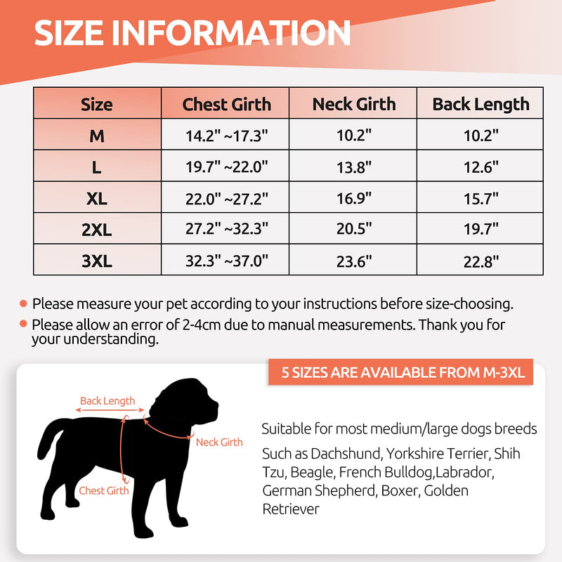 Phyxin Waterproof Dog Jacket, Reversible Dog Winter Coat, for Medium Large Dogs, Windproof Adjustable Dog Raincoat, Reflective Pet Clothes for Winter Orange - PawsPlanet Australia