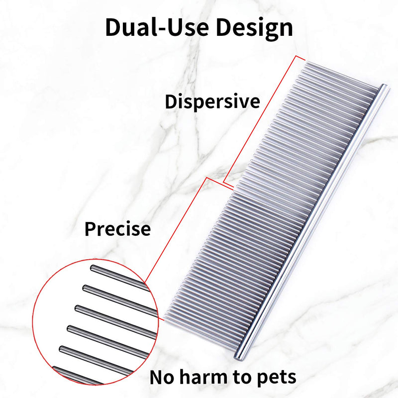 3 Pack Pet Comb, Chrome Electroplating Steel Combs in 3 Sizes (19 x 3 cm, 19 x 4 cm, 19 x 5 cm) for Dogs, Cats, and Other Pets with Different Lengths of Hair (Pack of 3) - PawsPlanet Australia