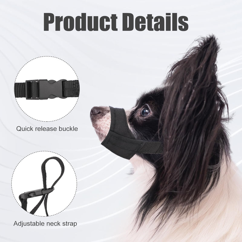 Short Snout Dog Muzzle, Adjustable Dog Mouth Guard, Soft Pet Safe Dog Muzzle Anti Biting Barking, Muzzle for Dogs Snout Circumference 5.5-7" - PawsPlanet Australia